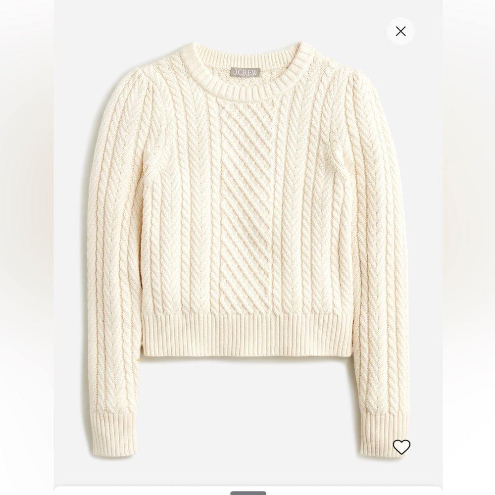 J. Crew Ivory Cable-Knit Sweater - size XS